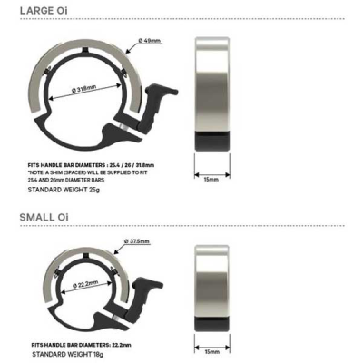 Knog Oi Classic Large Fahrradklingel, 23.8 - 31.8mm, limited edition, matte black Produktbild 1