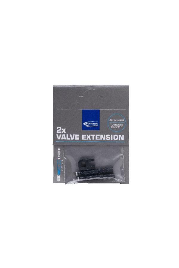 Schwalbe Valve Extension 30 mm 2 per Set (10 Set in Bag) Aluminum, Black Threaded