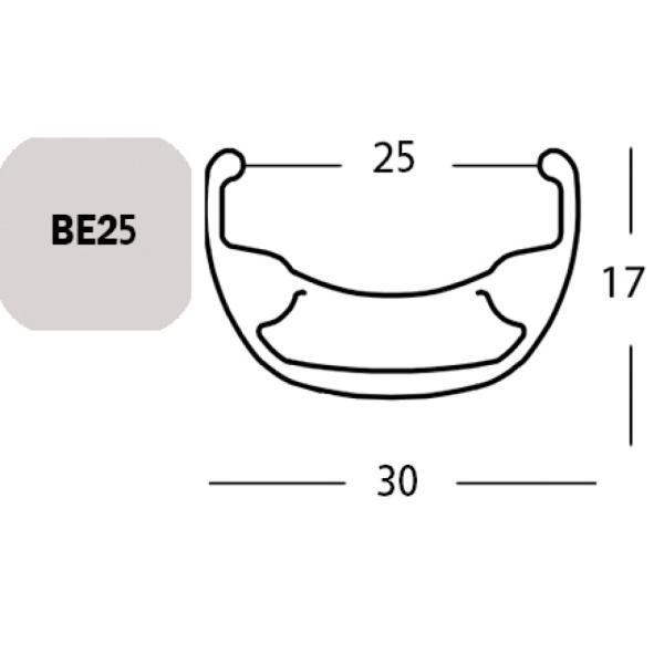 Exal FELGE BE 25, 27,5" 32L SCHW 25-584 VL:6,5MM EINFACHOESEN