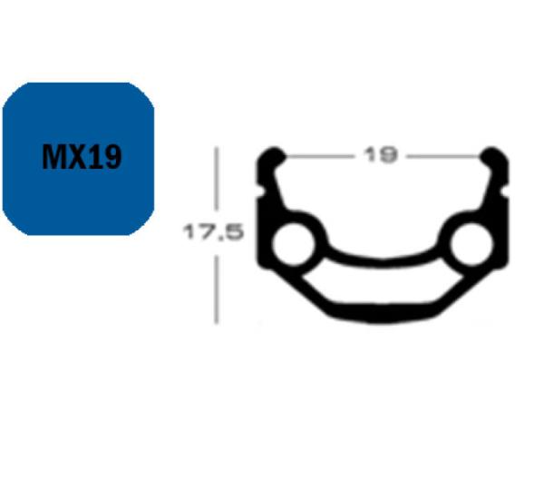 Exal Felge MX19 19-559 28" 36 Loch Schwarz Einfach Ösung