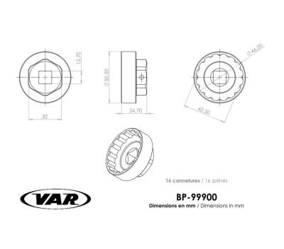 VAR Innenlagerwerkzeug BP-99900 Campa Ultra Torque, Shimano HOLLOWTECH II Produktbild 1