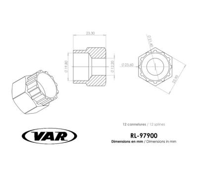 VAR Verschlussringwerkzeug RL-97900 für Shimano Hyperglide & SRAM Produktbild 1
