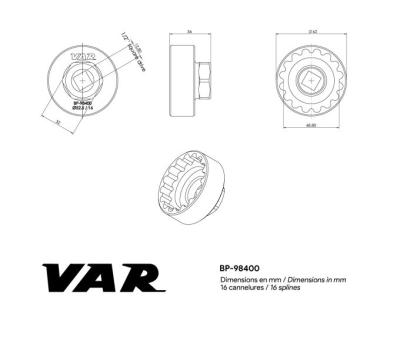 VAR Innenlagerwerkzeug BP-98400 Enduro T47 52,5 mm Produktbild 1