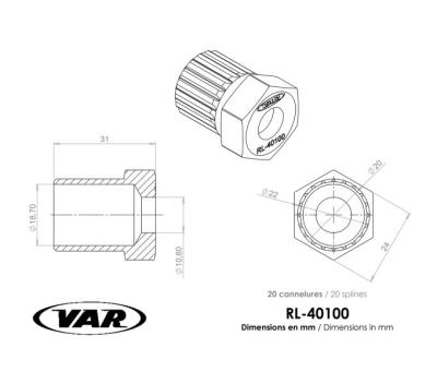 VAR Freilaufkörperabzieher RL-40100-C Regina, splined Zeus & Atom Produktbild 1