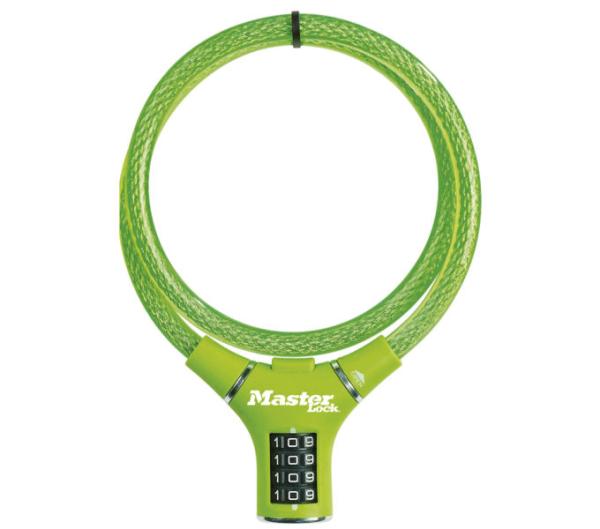 Master Lock Kabelschloss 8229 Grün 12 mm x 900 mm Zahlenkombination einstellbar
