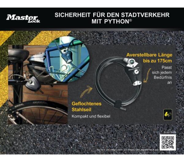 Master Lock ML Schild Slatwall Python 150x250mm RAL 9005