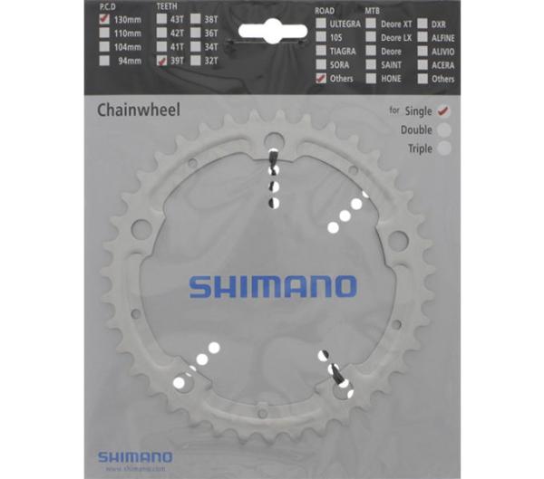 SHIMANO Kettenblatt ALFINE FC-S500 39 Z&auml;hne f&uuml;r KSR Au&szlig;en Silber