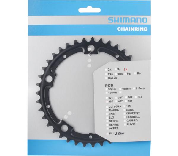 SHIMANO Kettenblatt ALFINE FC-S500 39 Z&auml;hne f&uuml;r KSR Innen + Au&szlig;en Schwarz