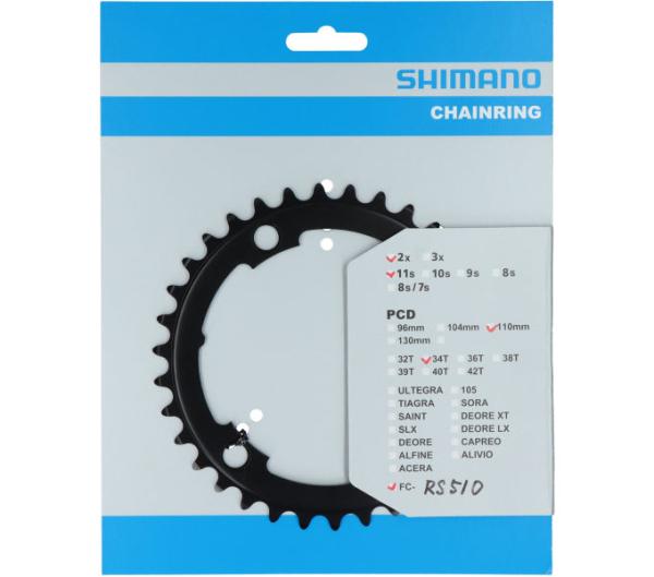 SHIMANO Kettenblatt FC-RS510 34 Z&auml;hne Schwarz