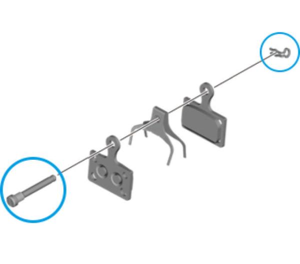 SHIMANO Haltestift und Sicherungsclip BR-R7070