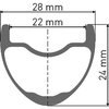 DT Swiss LAUFRAD VR DT CRC 1400 SPLINE DB 24MM 12/100MM TA - 622x22,5 mm