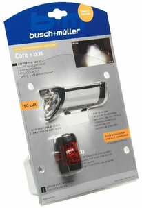 Busch & Müller Lichtset vorne + hinten IXON Core + IXXI 50 Lux schwarz/silber