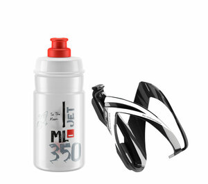 ELITE KIT CEO black glossy + bottle JET 350 ml clear red logo Schwarz/Clear/Rot